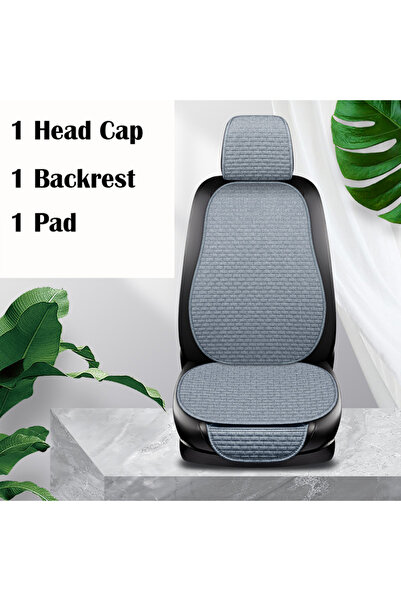 Choice 3pcs gray Universal Car Seat Cover Car Front Rear Seat Back Cushion Fa...