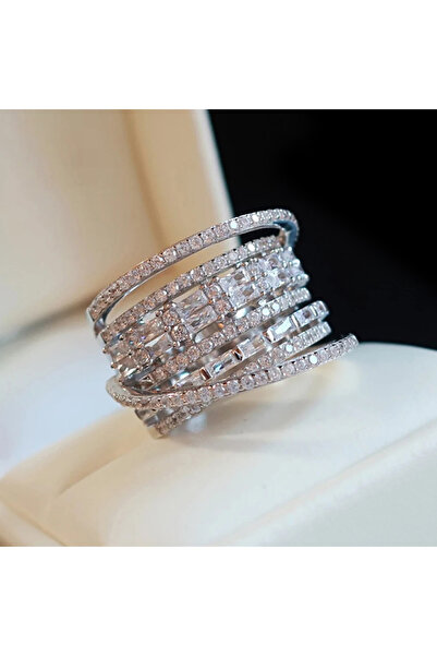 Choice 7 T0570 Huitan Fashion Multilayered Shiny Zirconia Ring Luxury Female ...