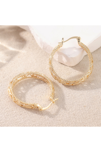 Choice T830 Vintage Gorgeous Hand Carved Hollowed-out Hoop Earrings for Women...