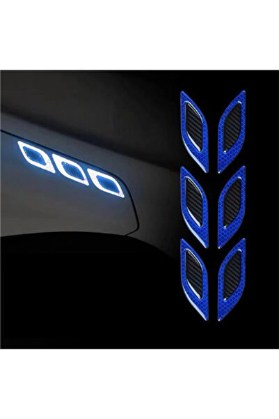Choice blue 6pcs/Set Car Reflective Stickers Anti-Scratch Safety Warning Stic...