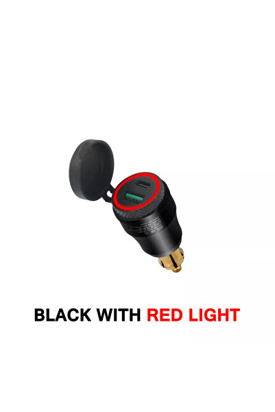 choice2 Red Light Type-C Dual USB TypeC Quick 3.0 Charger DIN Hella Socket LE...