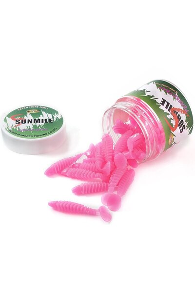 Choice Pink SUNMILE Fishing Soft Bait Worm Artificial Baits 4cm/0.6g 20pcs Ro...