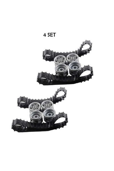 Choice 4 Sets Tracks and Wheels Pack MOC Large Track Tank Crawler Wheels Tire...