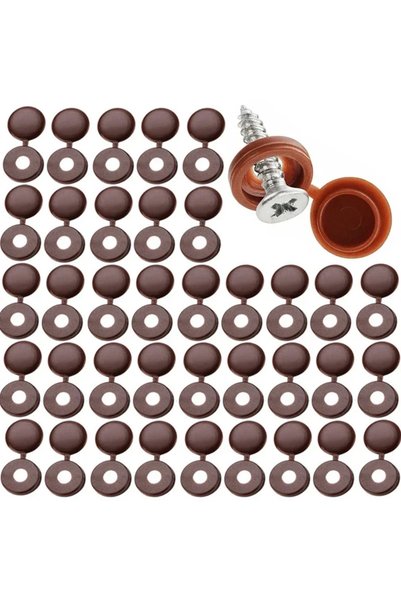 Choice50 10pcs dark brown 100PCS Plastic Nails Screw Cap Decorative Covers Ca...
