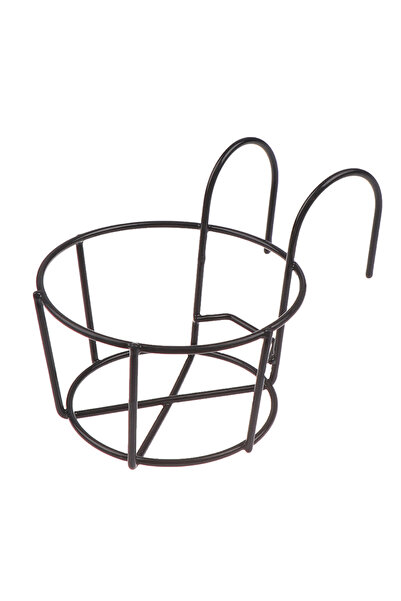 Choice Black Garden Hanging Plant Iron Racks Balcony Round Flower Pot Rack Ra...