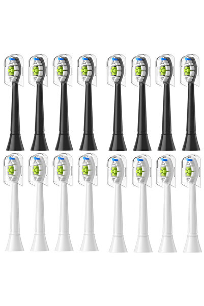 Choice6 8White 8Black Replacement Brush Heads Compatible with Philips Sonicar...