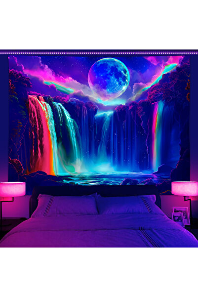 Choice 73x95cm GT3924 1PC Colorful Waterfall UV Response tapestry, Moon Night...