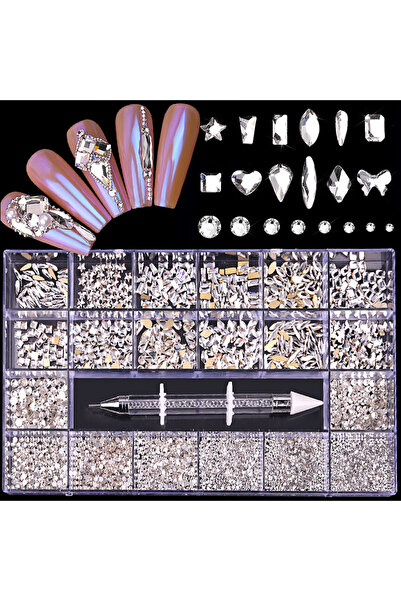 Choice1 white Rhinestones Mixed white Blue green Glass Crystal Diamond Flat R...