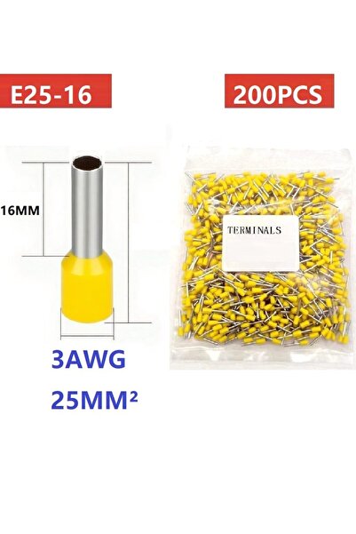 Choice4 yellow-E25-16 packaged Tubular Crimp Terminals Electrical Wire Cable ...