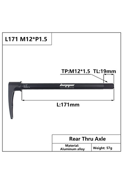Choice L171 M12x1.5 TL19 HEPPE MTB Road Bike Thru Axle 12x142 12x148 Quick Re...