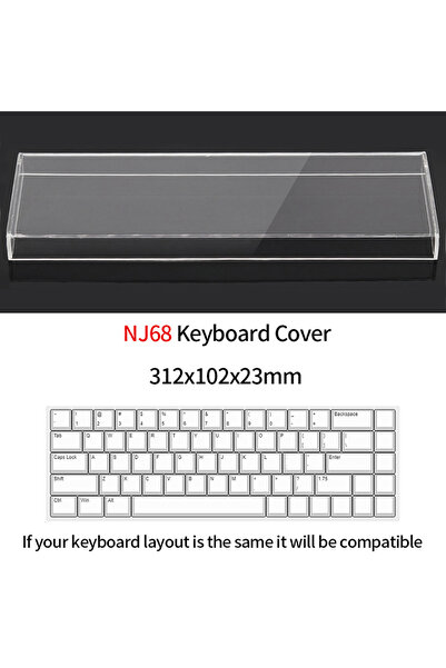 Choice NJ68 key Acrylic Keyboard Clear Protector Case Mechanical Keyboard Dus...