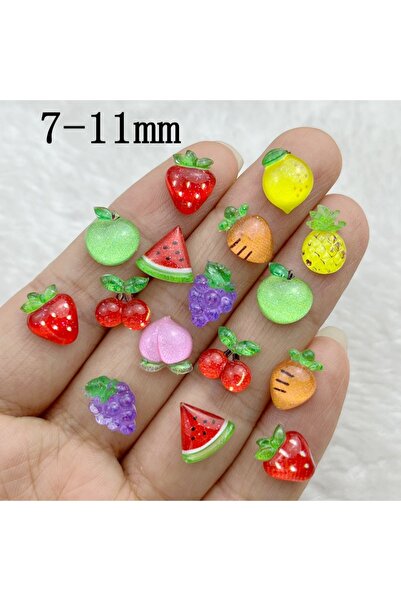 Choice4 Mixed 50Pcs New Cute 7-11mm Mini Strawberry, Cherry, Grape, Watermelo...