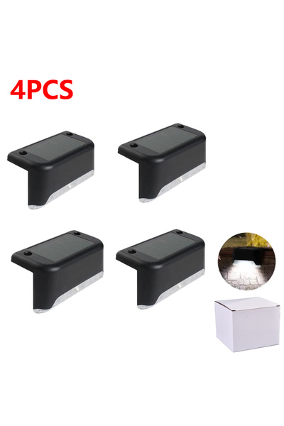 Choice1 Black White 4pcs 4/16 Pack Solar Step Lights Outdoor Motion Sensor St...