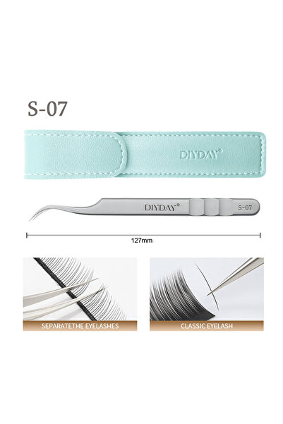 Choice Silver S-07 Tweezer DIYDAY Eyelash Extension Tweezers Stainless Steel ...