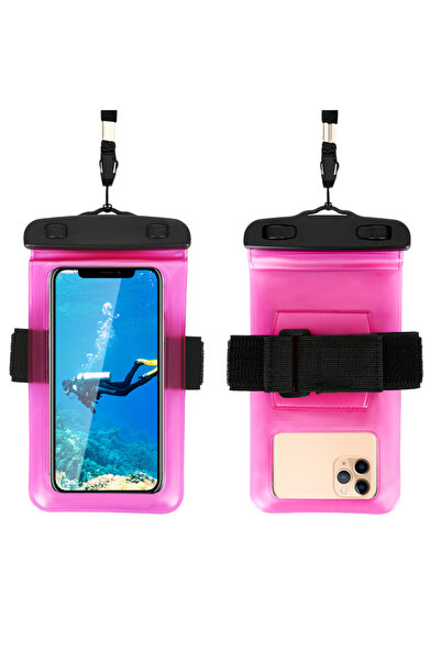 Choice 1PCS Pink Arm Belt Mobile Phone Waterproof Pouch For iPhone 17 16 15 1...