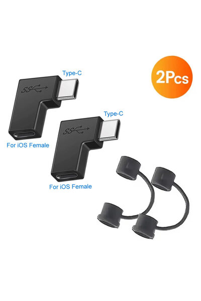 Choice 2pcs Type C male 90 Degree USB Cable Converter Lightning To USB C Adap...