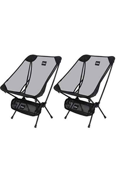 Choice 2pcs Black Mesh yarn Moon Chair Breathable Outdoor Chair Camping Fishi...