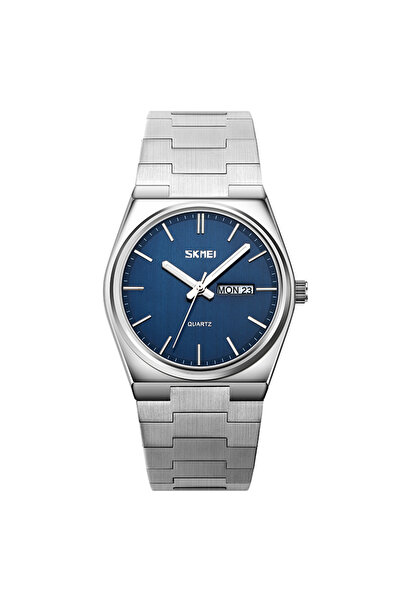Skmei silver blue 9288 Quartz Watch for Men Shockproof Stainless Steel Week D...