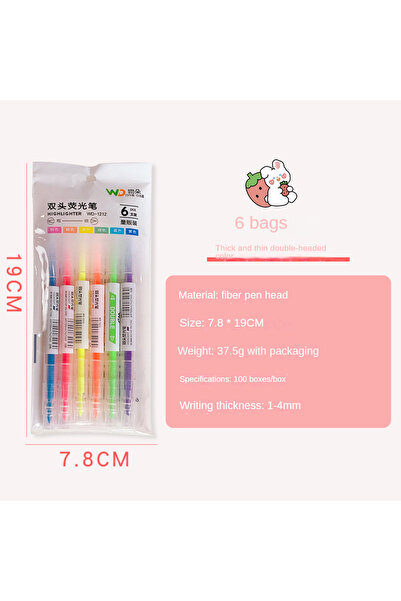 Choice B 3/6Pcs/Set Double Head Fluorescent Highlighter Pen Markers Pastel Dr...