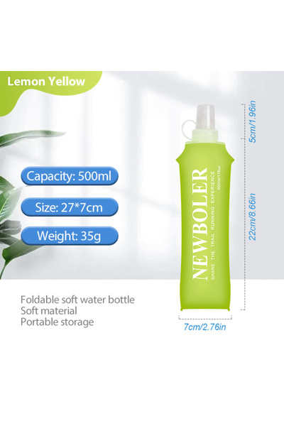 Choice 500ML-YEL NEWBOLER TPU Silicone Soft Water Bottle Outdoor Sport Runnin...
