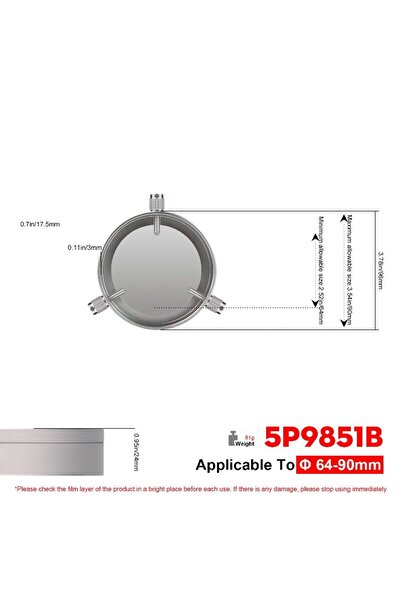 Choice 64-90mm Datyson Solar Observation Filter with All-Metal Cover, Safe fo...