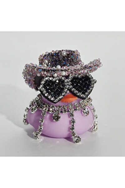 Choice1 1PC Purple Bling Bling Pink Black Diamond Rubber Duck Car Ornaments D...