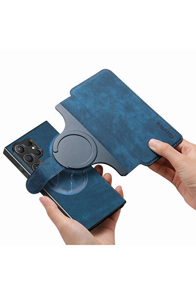Choice16 For Galaxy S26 Ultra Blue Magnetic 2 In 1 Detachable Flip Card Walle...