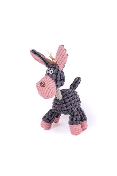 Choice pink gray Plush Dog Toy Animals Shape Bite Resistant Squeaky Toys Cord...