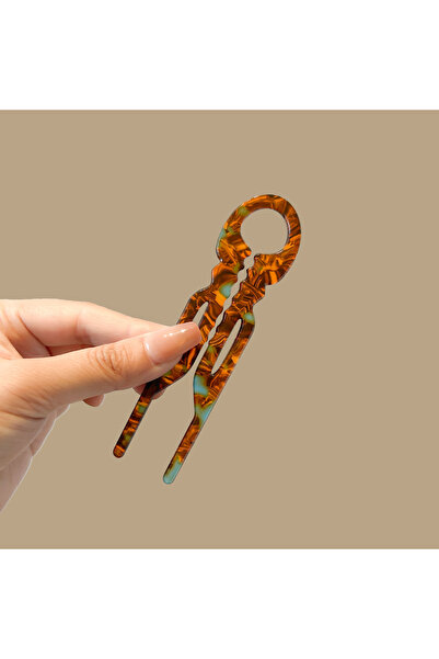 Choice 7 green Brown Fashion Bow Design Hair Bun U-Shaped Hair Sticks Acetate...