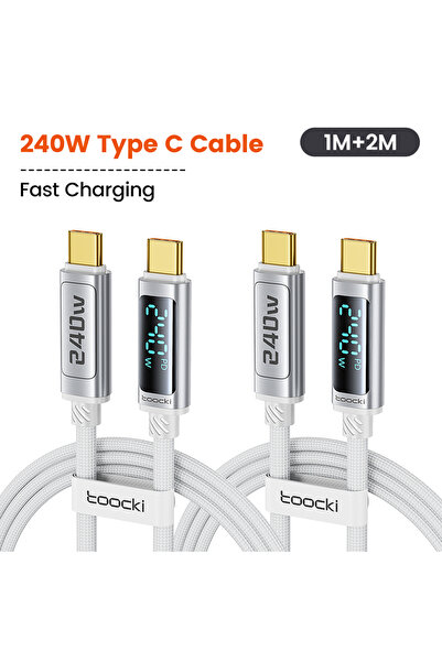 Choice4 toocki 1m and 2m White Toocki 240W USB C Cable PD 3.1 Super Charge Ty...