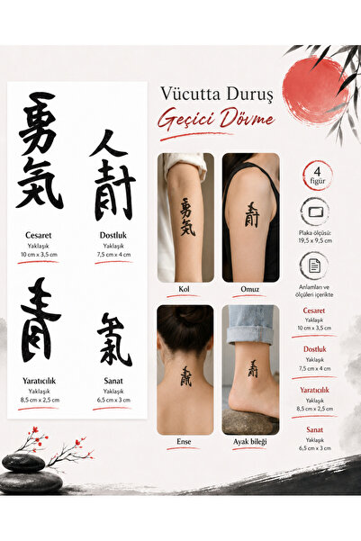Queentrend Trendonline Felsefe Yazılı Geçici Vücut Dövmesi - Minimal Tattoo - Kol Bilek Boyun Uyumlu