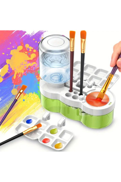 Choice Green Water Cycle System Paint Brush Cleaner With Paint Palette, Paint...