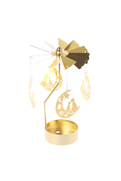 Choice Moon cat 1pc Metal Hot Rotating Candle Holder Christmas Rotating Candl...