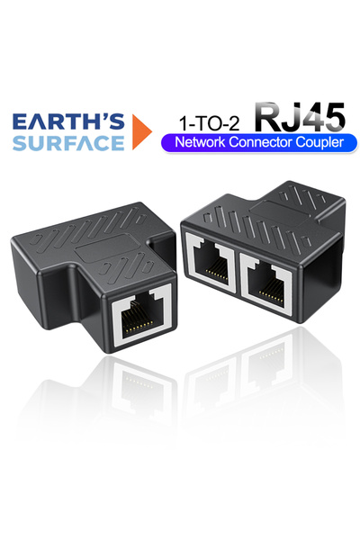 Choice4 2Pcs RJ45 Coupler RJ45 Splitter 1 to 2 Ethernet Adapter Internet Netw...