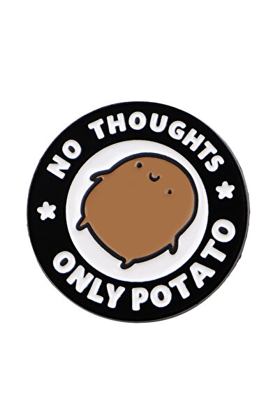 Choice 3 "NO THOUGHTS ONLY POTATO" دبابيس نسائية بتصميم ضفدع مطلي بالمينا، شا...