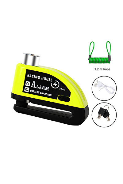 Choice Green Lock Rope New Motorcycle Alarm Disc Brake Lock Security Moto Whe...