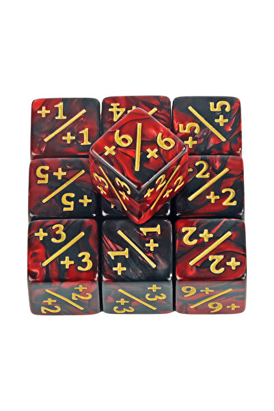 Choice12 A05 Six Sided Dice Set D6 Counters +1/+1 and -1/-1 Set of 10 Dice fo...