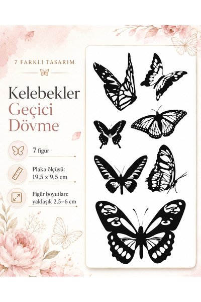 TATTOO TEMPORARY Trendonline Kelebek Geçici Vücut Dövmesi
