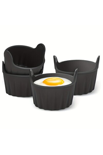 Choice3 Black 4PCS-SET Non-Stick Baking Molds for Air Fryer Steamer, Reusable...