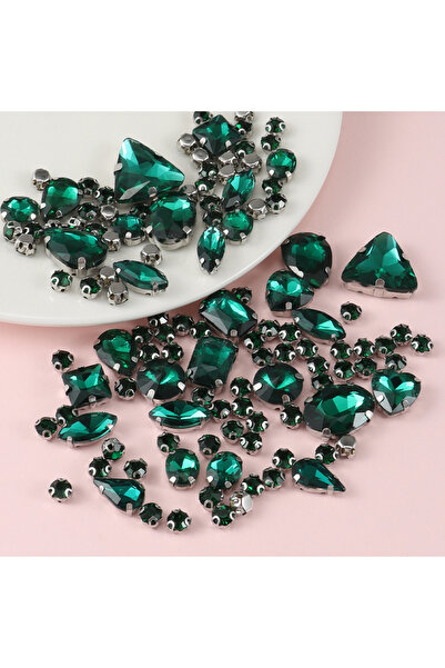 Choice3 130pcs Hole Green Sew on Rhinestones, 130 pcs Sew on Glass Rhinestone...