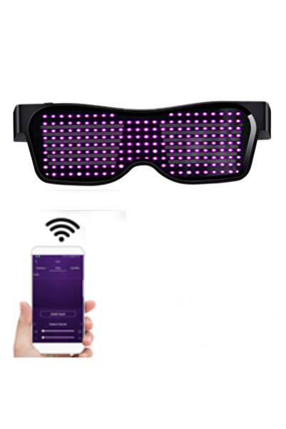 Choice4 Pink LED Glasses, Bluetooth App Control LED Display Smart Glasses USB...