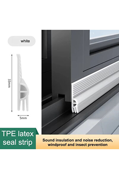 Choice1 4m WHITE TPE Sliding Window Seal Strip Self 4m Adhesive Triple Soundp...