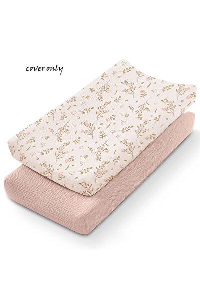 Choice5 Pink Flower 2PCS Baby Changing Pad Cover Muslin Soft Breathable Cotto...