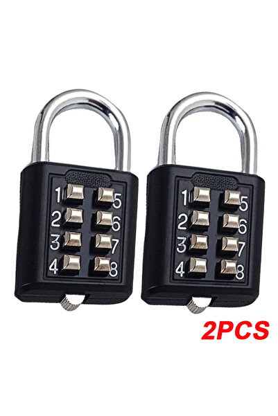 Choice Black 2PCS 8 Digits Password Code Outdoor Combination Padlock Waterpro...