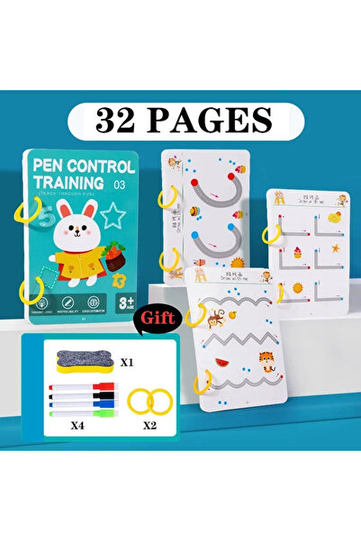 Choice3 32 PAGES-B Reusable Magic Tracing Workbook with Pen & Eraser - Tracin...