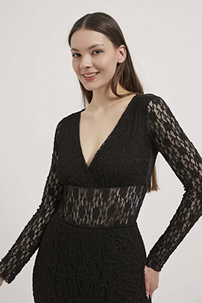 Arma Life Armalife 1704 Double-Breasted Collar Chest Lining Detail Lace Sheer...