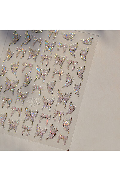 Choice MS764 Jelly Butterfly 5D Nail Art Sticker Rhinestone Crystal Charming ...