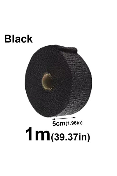 Choice1 شريط عازل حراري أسود بطول 1 متر ونصف متر لعادم الدراجات النارية، لفّ ...