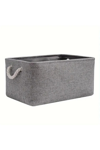 choice2 L-41X31X21CM grey Folding Linen Fabric Storage Basket Multi-functiona...