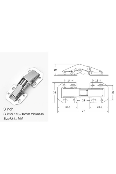 Choice 3 Inch normal type NAIERDI 4 Pack 90 Degree Soft Close Spring Hinges,N...